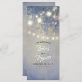 ライトストリング素朴ダスティブルー結婚式 プログラム (正面/裏面)