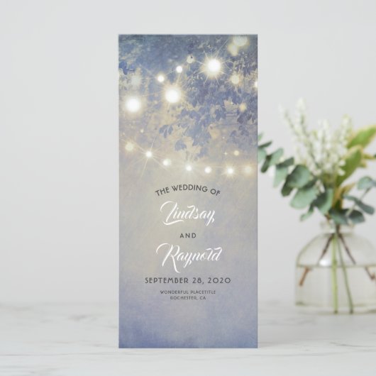ライトストリング素朴ダスティブルー結婚式 プログラム (スタンド正面)