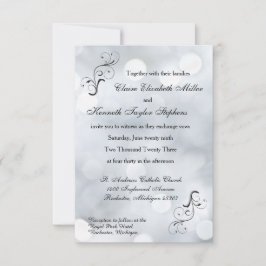 ライトスノーグリッタースパーク–3x5結婚式招待状 招待状