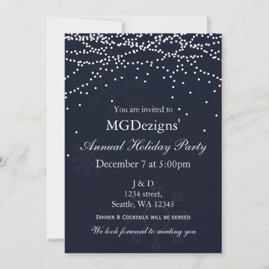 ライトスノーフェスティバル企業のホリデーパーティー招待状 招待状 (正面)