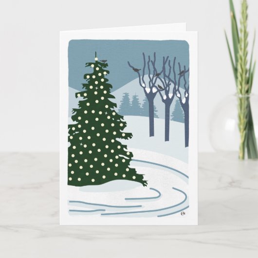 ライトスノー空白のト付き木 カード (正面)