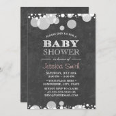 ライトスポットチョークボードベビーシャワー 招待状 (正面/裏面)