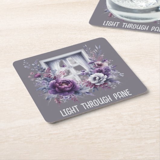 ライトスルーペイン勇気付けられる紙コースター スクエアペーパーコースター (アングル)