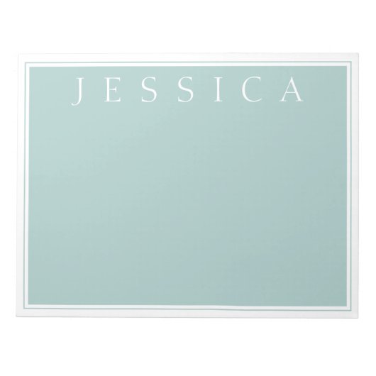 ライトスレートブルーグレー | あなたの名前 ノートパッド (正面)