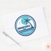 ライトズビルビーチノースカロライナ椰子の木の鳥 ラウンドシール (封筒)
