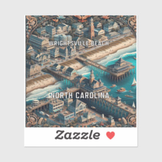 ライトズビルビーチノースカロライナ3インチビニールスティ シール