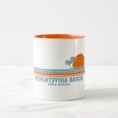 ライトズビルビーチノースカロライナSun Palm Trees ツートーンマグカップ (中央)