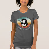 ライトセイバーを持つスペースペンギン Tシャツ (正面)