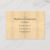 ライトセピア黄色の木目の木目大工モノグラム 名刺 (裏面)