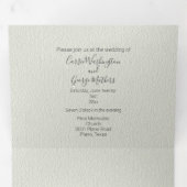 ライトセージとアイボリー結婚ボウ 三つ折り招待状 (内部最初)