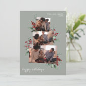 ライトセージのフォトコラージュと果実と緑 シーズンカード (スタンド正面)