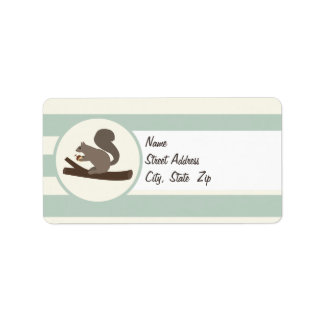 ライトセージの緑にかわいいウッドランドリス ラベル