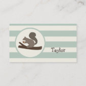 ライトセージの緑にかわいいウッドランドリス 名刺 (裏面)