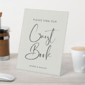 ライトセージグリーンエレガントゲストブック 台座サイン (インサイチュ)