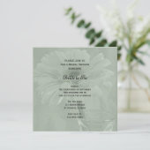 ライトセージグリーンガーベラデイジーブライダルシャワー 招待状 (スタンド正面)