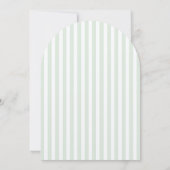 ライトセージストライプグリーンエレガント洗礼 招待状 (裏面)