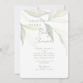 ライトセージモダンボタニカルモダンベビーシャワー 招待状 (正面)