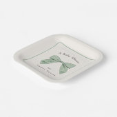 ライトセージ格子弓エレガント男の子ベイビーシャワー ペーパープレート (傾斜あり)