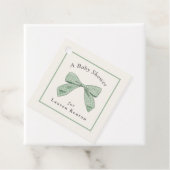 ライトセージ格子弓ニュートラルエレガントベビーシャワー フェイバータグ (インサイチュ)