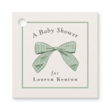 ライトセージ格子弓ニュートラルエレガントベビーシャワー