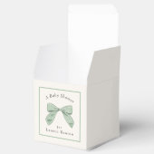 ライトセージ格子弓ニュートラルエレガントベビーシャワー フェイバーボックス (オープン)