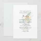 ライトセージ消音ひまわりモダンの結婚花 招待状 (正面/裏面)