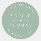 ライトセージ結婚差出人住所 ラウンドシール (正面)