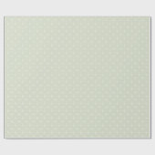 ライトセージ緑と白の水玉模様パターン ラッピングペーパー (フラット)
