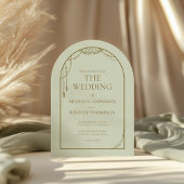 ライトセージ緑のボホビーズアーチフレーム結婚ズ 招待状