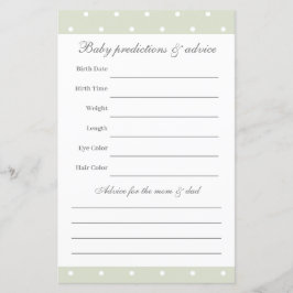 ライトセージ緑の赤ちゃんシャワー推理ゲーム