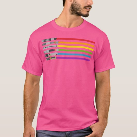 ライトセーバー レインボー Tシャツ (正面)