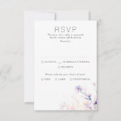 ライトソフトフローラパープルウェディングRSVPカード 出欠カード (正面)