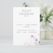 ライトソフトフローラパープルウェディングRSVPカード 出欠カード (スタンド正面)