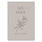 ライトタウペオリーブ結婚ズ | ミニマエレガントリスト テーブルナンバー (正面)