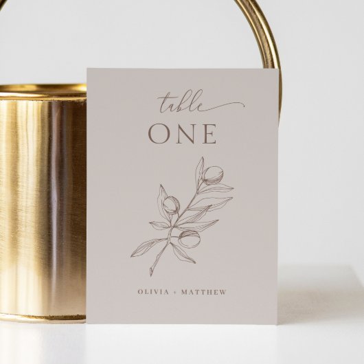 ライトタウペオリーブ結婚ズ | ミニマエレガントリスト テーブルナンバー