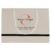 ライトタンのロゴ+ブラック文字会社ビジネスラ ラージペーパーバッグ (正面)