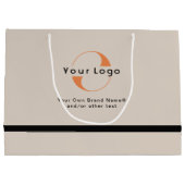 ライトタンのロゴ+ブラック文字会社ビジネスラ ラージペーパーバッグ (裏面)