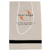 ライトタンのロゴ+ブラック文字会社ビジネスMe ミディアムペーパーバッグ (正面)