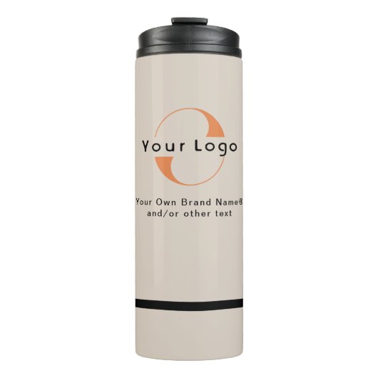 ライトタンのロゴ+ブラック文字会社ビジネスTh タンブラー (正面)