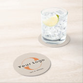 ライトタンのロゴ+ブラック文字会社事業 ラウンドペーパーコースター (インサイチュ)