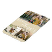 ライトタンニュートラル日付結婚の3枚の写真を保存 マグネット (左側)