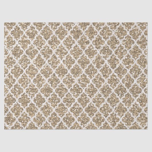 ライトタンフェイクグリッタークアトレフォイルティッシュペーパー 薄葉紙 (正面)