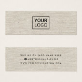 ライトタンリネンロゴスタッドイヤリングディスプレイカード (正面&裏面)