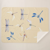 ライトタン飛行中のゴージャスなトンボ シェルパブランケット (正面(横))