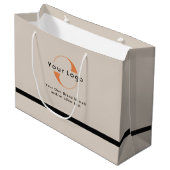 ライトタン＋ブラックテキストのロゴ カンパニー ビジネス ラ ラージペーパーバッグ (正面アングル)