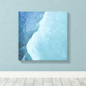 ライトターコイズアイス抽象芸術 キャンバスプリント (インサイチュ (ウッドフロア))