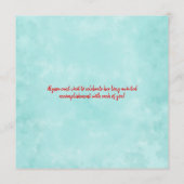 ライトターコイズスクリプト卒業パーティーの写真 アドバイスカード (裏面)