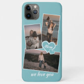 ライトターコイズブルーのハートと写真 Case-Mate iPhoneケース (裏面)