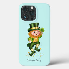 ライトターコイズブルーの幸運の緑のノーム iPhone 13 PROケース