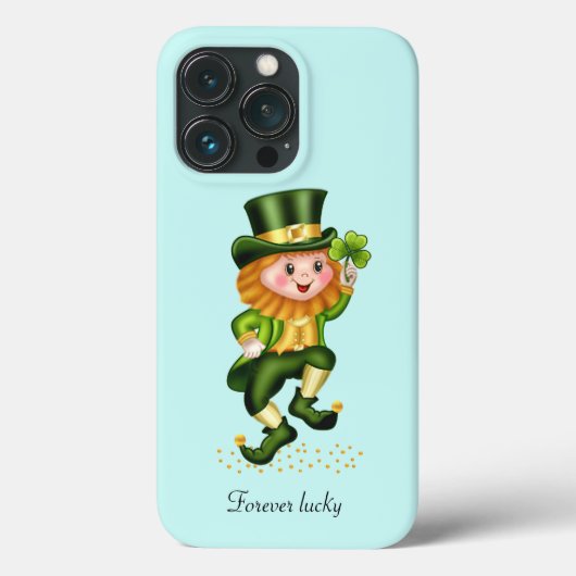 ライトターコイズブルーの幸運の緑のノーム Case-Mate iPhoneケース (裏面)